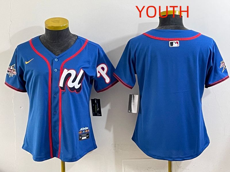 Youth 2025 Philadelphia Phillies Blank Blue All star Nike MLB Jersey style 01->youth mlb jersey->Youth Jersey
